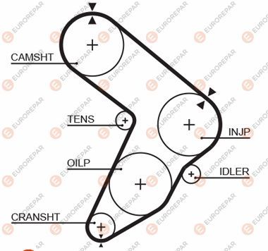 1633137880 EUROREPAR Зубчатый ремень