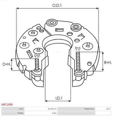 Rectifier, alternator ARC1009