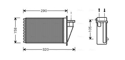 AVA QUALITY COOLING Kachelradiateur, interieurverwarming (FT6266)