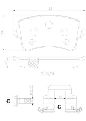 Sada brzdových destiček, kotoučová brzda BREMBO P85099N