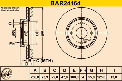 BARUM BAR24164 Гальмівні диски 