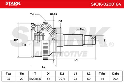 каре комплект, полуоска STARK SKJK-0200164