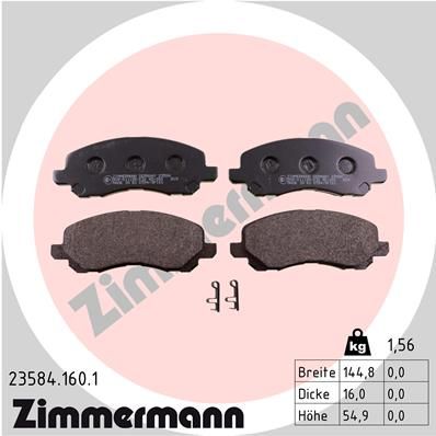 ZIMMERMANN 23584.160.1 Тормозные колодки и сигнализаторы  для JEEP COMPASS (Джип Компасс)