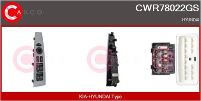 Выключатель, стеклолодъемник CASCO CWR78022GS для HYUNDAI SANTA FE