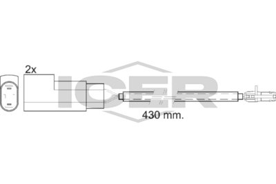 предупредителен контактен сензор, износване на накладките ICER 610413 E C