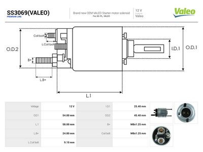 Innslag, starter AUTOSTARTER SS3069(VALEO)