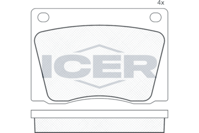 Комплект тормозных колодок, дисковый тормоз ICER 180009 для FIAT DINO