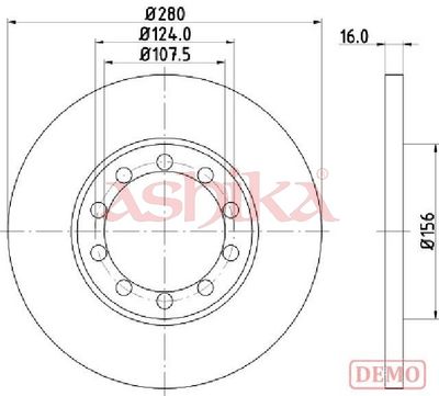 спирачен диск ASHIKA 61-00-0314C