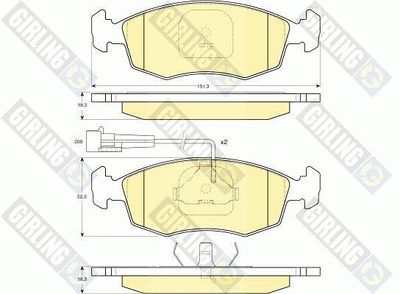 GIRLING 6113412 Тормозные колодки и сигнализаторы  для FIAT PALIO Weekend (178_, 173_, 373_, 374_, 171_) 1.2 (178DYA1A, 178DXS1A)