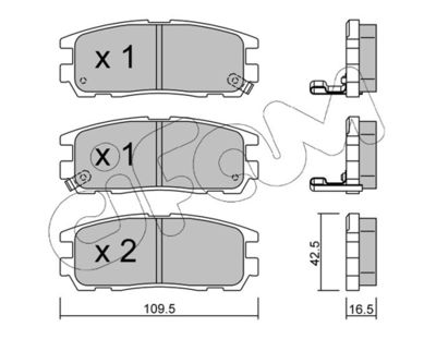Комплект тормозных колодок, дисковый тормоз CIFAM 822-358-0 для GREAT WALL PEGASUS