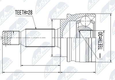 Шарнирный комплект, приводной вал NTY NPZ-MS-011 для MITSUBISHI LANCER