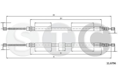 Тросик, cтояночный тормоз STC T483083 для RENAULT ESPACE
