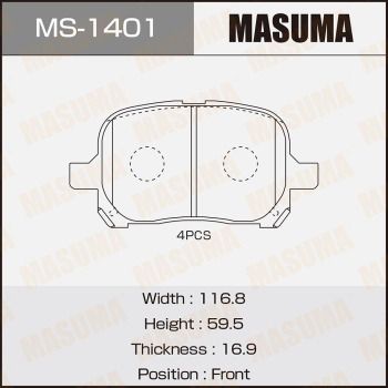 Комплект тормозных колодок MASUMA MS-1401 для TOYOTA AVALON