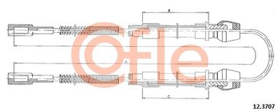 Тросик, cтояночный тормоз COFLE 92.12.3707 для IVECO DAILY