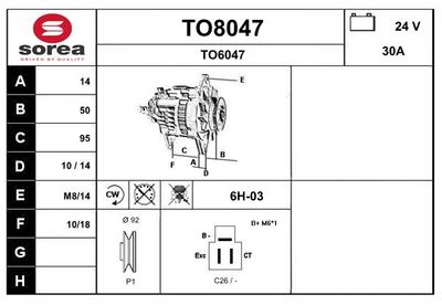 GENERATOR / ALTERNATOR SNRA TO8047