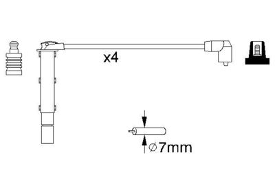 Комплект проводов зажигания BOSCH 0 986 356 787 для FIAT ALBEA