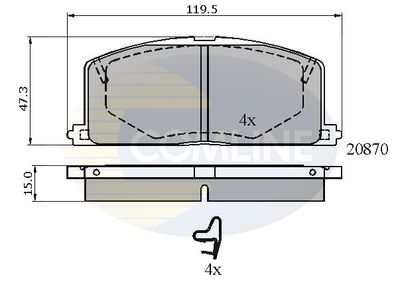 Комплект тормозных колодок, дисковый тормоз COMLINE CBP3163 для TOYOTA CARIBE