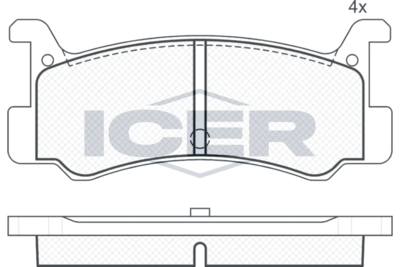 Комплект тормозных колодок, дисковый тормоз ICER 180621 для DAIHATSU GRAN