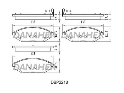 Комплект тормозных колодок, дисковый тормоз DANAHER DBP2218 для CHEVROLET SPARK