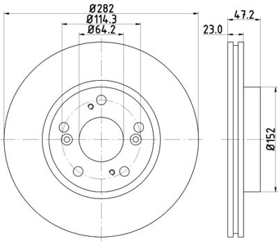 Тормозной диск HELLA 8DD 355 118-131 для HONDA FR-V