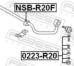 0223-R20 Тяга стабилизатора передняя  FEBEST FEBEST 