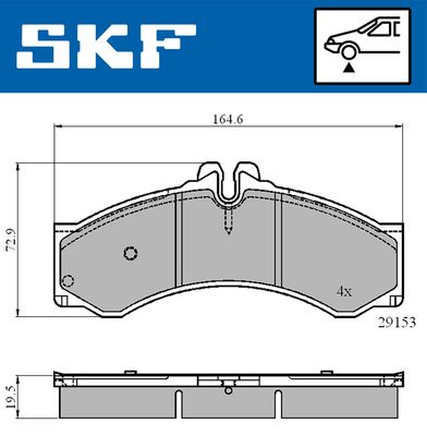 Комплект тормозных колодок, дисковый тормоз SKF VKBP 80251 для MERCEDES-BENZ VARIO