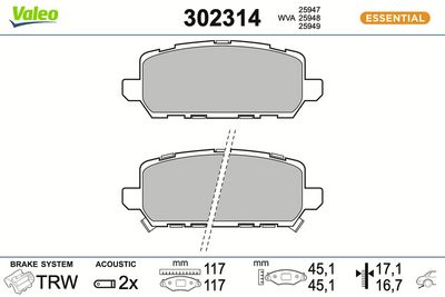 SET PLACUTE FRANA FRANA DISC VALEO 302314