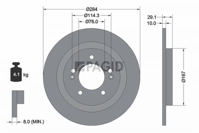 спирачен диск PAGID 56525NC