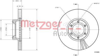 METZGER 6110806 Тормозные диски для RENAULT MASTER