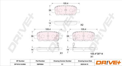 BREMSBELAGSATZ SCHEIBENBREMSE DR!VE+ DP1010100064 2