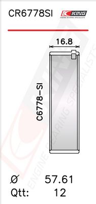 Черупка на биелен лагер KING CR6778SI0.5