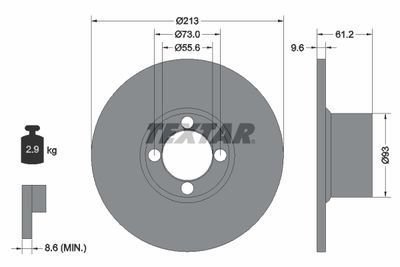 Тормозной диск TEXTAR 92092600 для ROVER MINI-MOKE