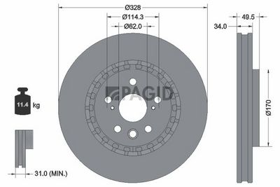 спирачен диск PAGID 56574NC