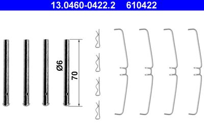 ATE 13.0460-0422.2 Комплектуючі дискового гальмівного механізму для VOLVO (Вольво)