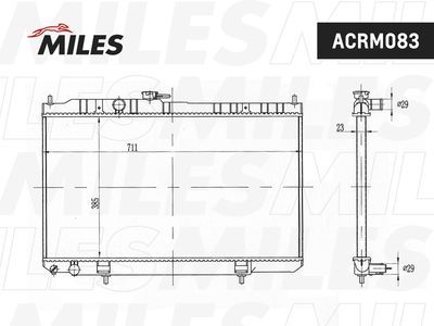 Радиатор, охлаждение двигателя MILES ACRM083