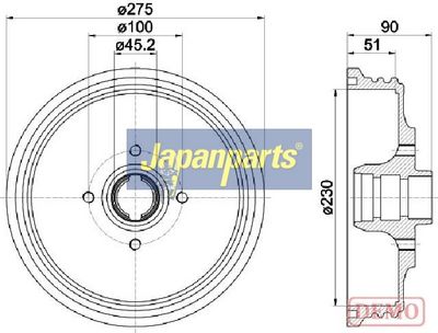 JAPANPARTS Stabdžių būgnas