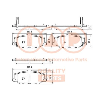 Комплект тормозных колодок, дисковый тормоз IAP QUALITY PARTS 704-16035 для SUZUKI JIMNY