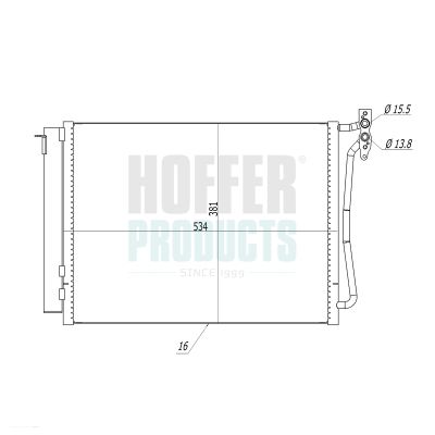 кондензатор, климатизация HOFFER 991243