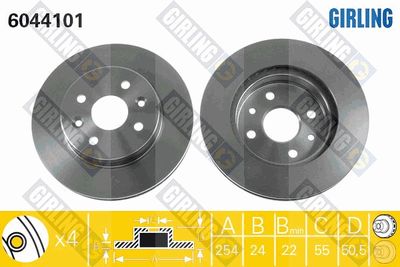 GIRLING 6044101 Тормозные диски GIRLING для KIA RIO