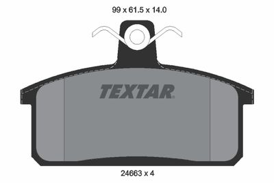 Комплект тормозных колодок, дисковый тормоз TEXTAR 2466301 для SUZUKI SAMURAI