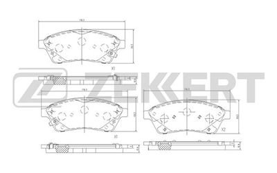 Комплект тормозных колодок, дисковый тормоз ZEKKERT BS-2382 для CADILLAC SRX