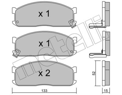Комплект тормозных колодок, дисковый тормоз METELLI 22-0232-1 для KIA K2700