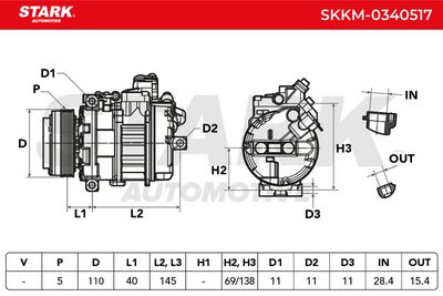 компресор, климатизация STARK SKKM-0340517