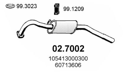 Глушитель выхлопных газов конечный ASSO 02.7002 для ALFA ROMEO 1750-2000
