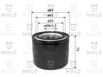 AKRON-MALÒ 1510106 Масляный фильтр  для HYUNDAI  (Хендай Сантамо)