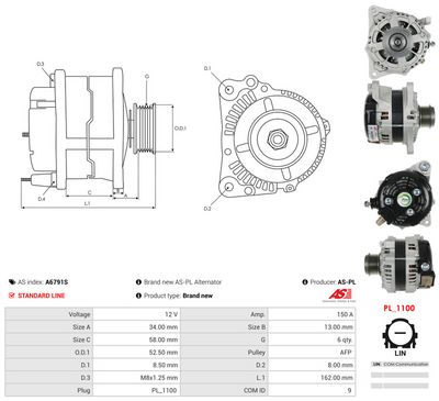 Alternátor AS-PL A6791S