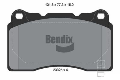 Комплект тормозных колодок, дисковый тормоз BENDIX Braking BPD1960 для FORD GT