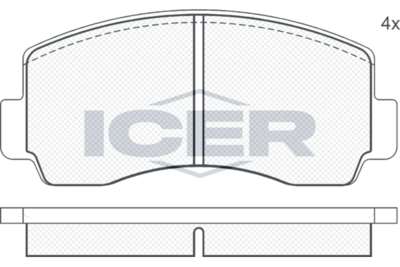 комплект спирачно феродо, дискови спирачки ICER 180207