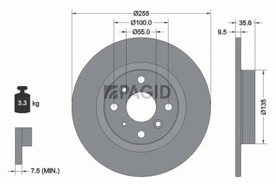 спирачен диск PAGID 56382NC
