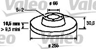Тормозной диск VALEO 186596 для RENAULT 21